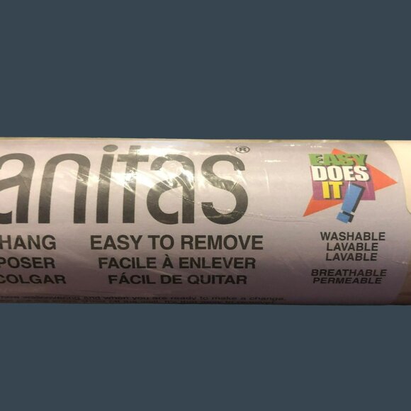 Sanitas Easy Does It Washable Vinyl Wallpaper 20.5" X 33' Beige Leaf Pattern - Picture 4 of 6